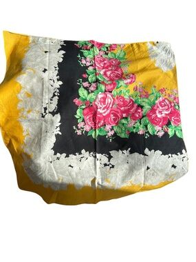 Rachel Comey NEW pink roses floral cotton handkerchief scarf